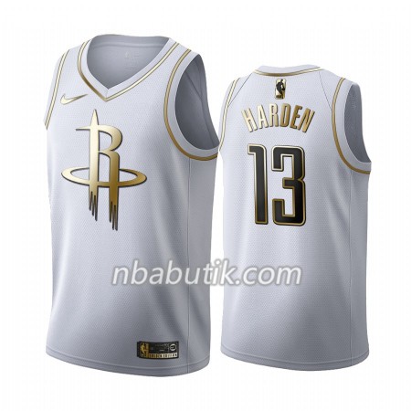 NBA Mænd Trøje Houston Rockets James Harden 13 Nike 2019-20 Hvid Golden Edition Swingman NBA Mænd Trøje Houston Rockets James Harden 13 Nike 2019-20 Hvid Golden Edition Swingman